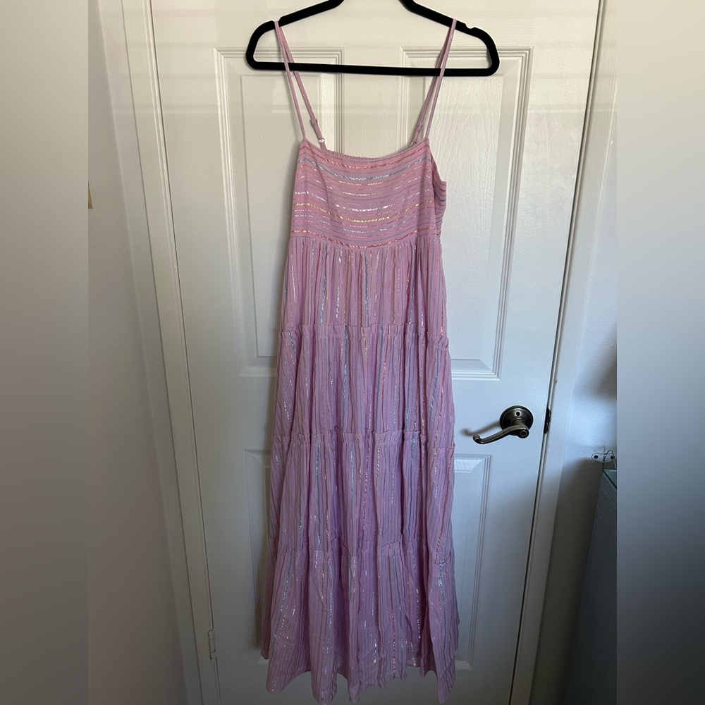 SAYLOR Pink and Blue Striped Dress